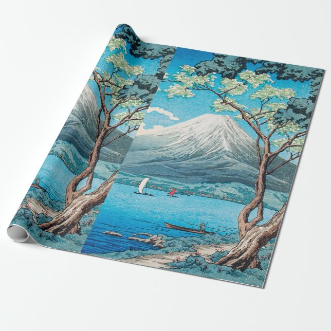 Papel De Regalo Monte Fuji desde el lago Yamanaka por Hiroaki Taka (Desenrollado)