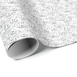 Papel De Regalo Montones de conejos sobre blanco - patrón sin fisu