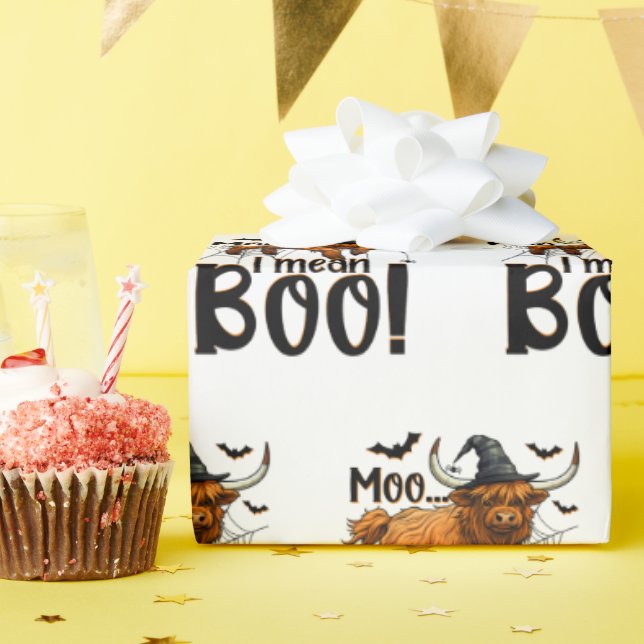 Papel De Regalo Moo... ¡Me Refiero A Boo! (Fiesta de cumpleaños )