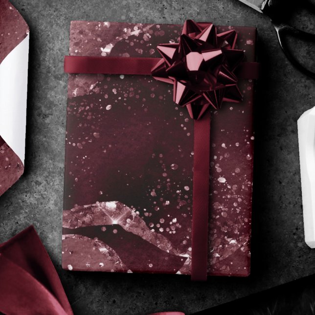 Papel De Regalo Moody Agate | Wine Bordeaux Sangria Merlot Maroon (Subido por el creador)