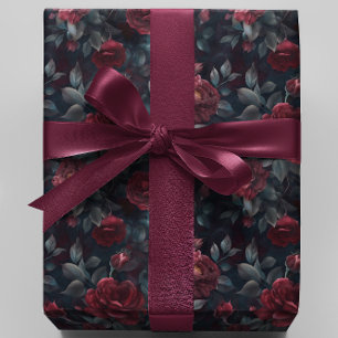 Papel De Regalo Moody Burgundy rosa