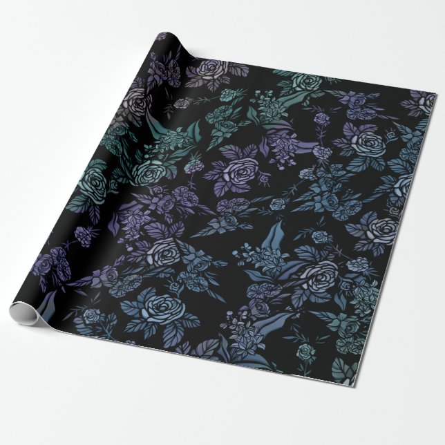 Papel De Regalo Moody Floral Art Nature Witch Morple Moods Flores (Desenrollado)