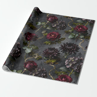 Papel De Regalo Moody Flower  Dark Floral Gift