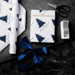 Papel De Regalo Moody Merry Christmas | Árbol azul de la Marina Os<br><div class="desc">¡Es la época del año para decorar y entretener! Moderno, oscuro y monótono árbol de vacaciones abstracto y con letras a mano "Feliz Navidad" con una rica y lujosa paleta. Este elegante diseño festivo cuenta con un llamativo árbol de Navidad brillante con una bandeja de pintura friki realzada con un...</div>