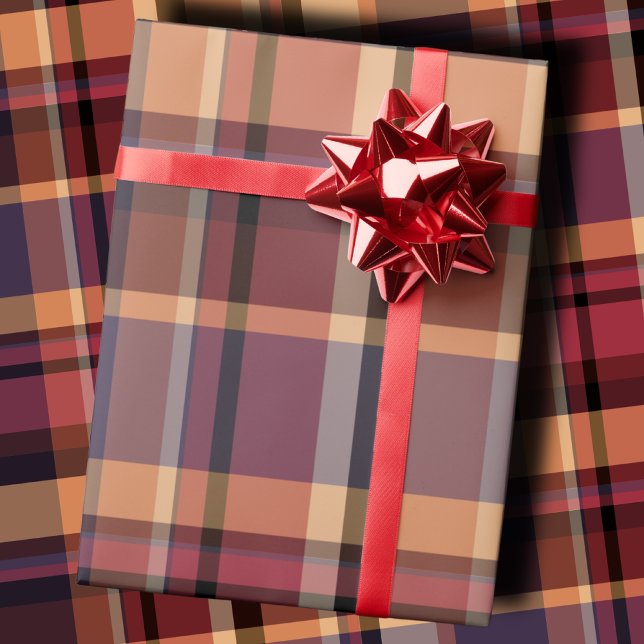 Papel De Regalo Moody Oversized Autumn Sunset Plaid (Subido por el creador)