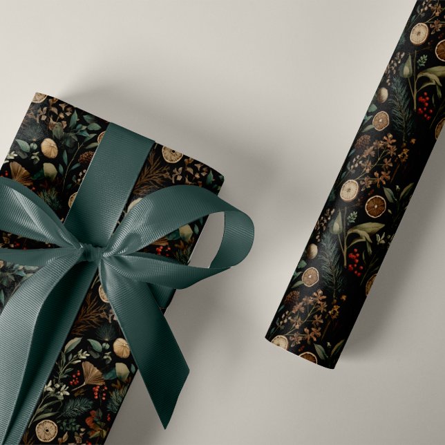 Papel De Regalo Moody Winter Botanical Pattern Christmas (Subido por el creador)
