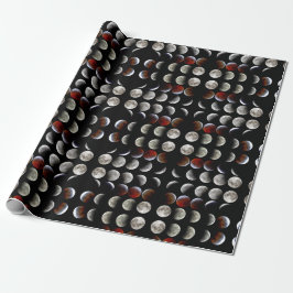 Papel De Regalo Moon Phases Black Pagan Wiccan Holiday Esbat
