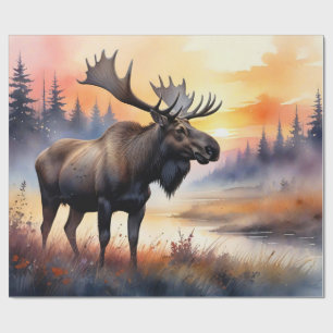 Papel De Regalo Moose acuático al amanecer
