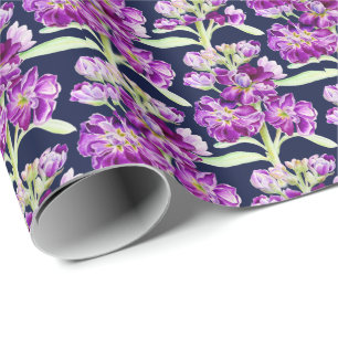 Papel De Regalo Morada morada acuarela flor estampado floral