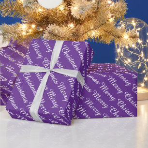 Papel De Regalo Morado de Feliz Navidad Moderno Personalizado