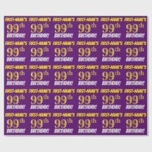 Morado, Faux/Imitation Gold, "99th BIRTHDAY"