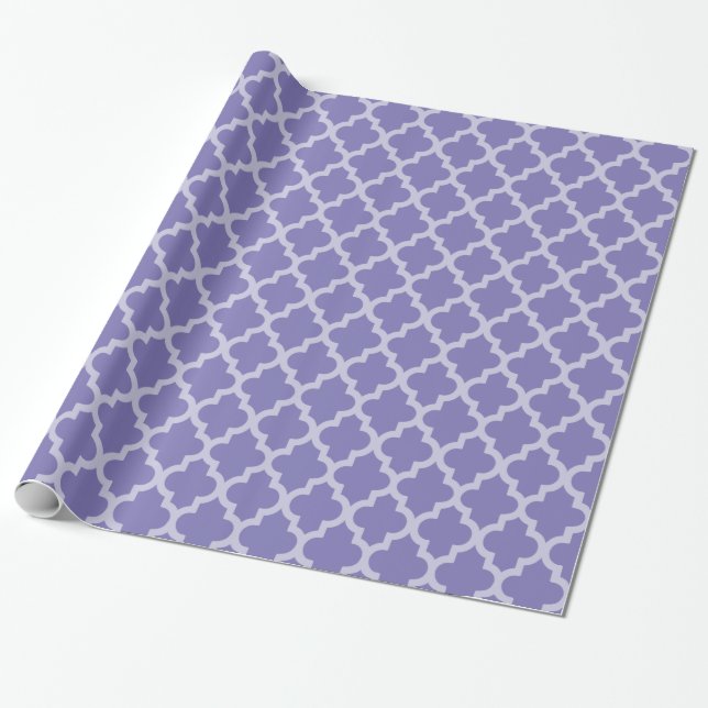 Papel De Regalo Morado Moods Marroquí Quatrefoil (Desenrollado)