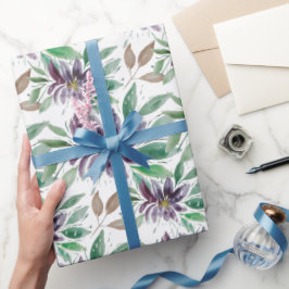 Papel De Regalo Morado Resumen Frozen Lotus Watercolor