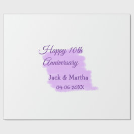 Papel De Regalo Morado salpicón acuático moderno 10 aniversario