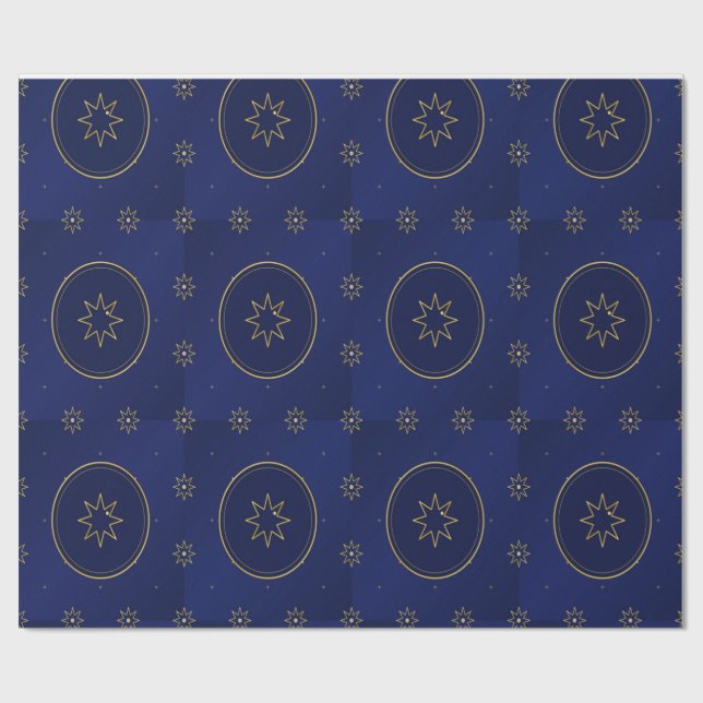 Papel De Regalo Moroccan Celestial Gold Star Wrapping Paper (Superficie plana)