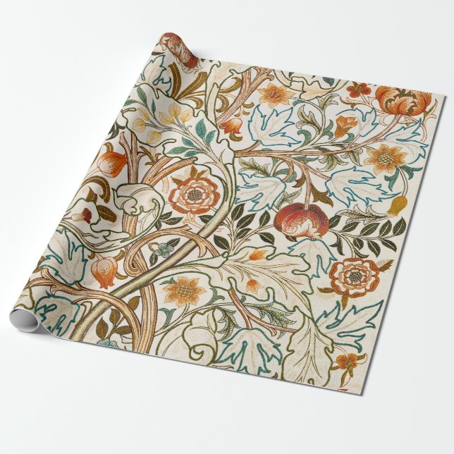 Papel De Regalo  Morris Acanthus Floral Crewel Embroidery Pattern (Desenrollado)