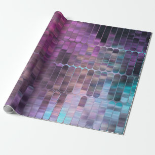 Papel De Regalo Mosaico abstracto brillante multicolor con brillo