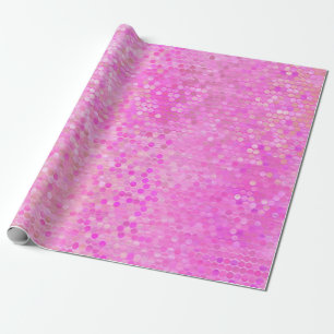 Papel De Regalo Mosaico abstracto brillante rosa con brillo