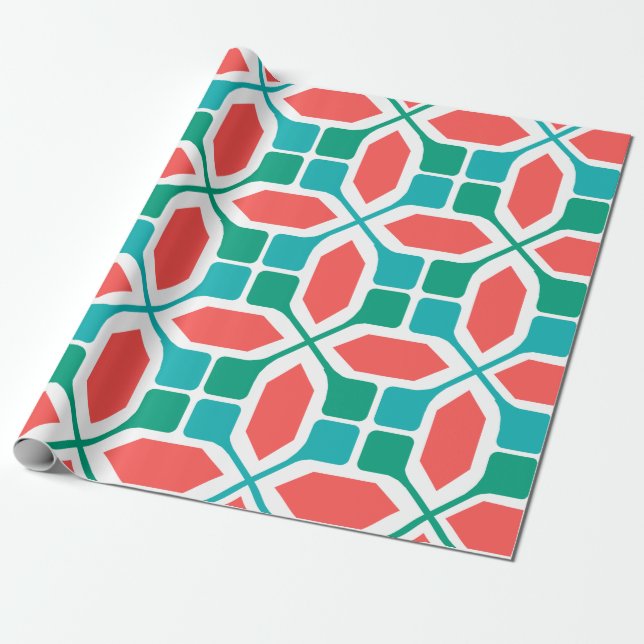 Papel De Regalo Mosaico Art Deco (Desenrollado)