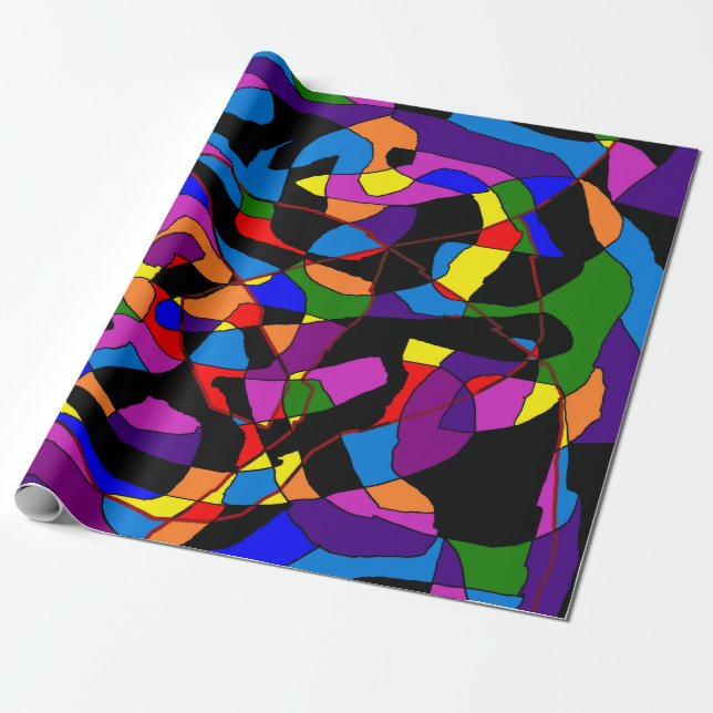 Papel De Regalo Mosaico de color vibrante (Desenrollado)