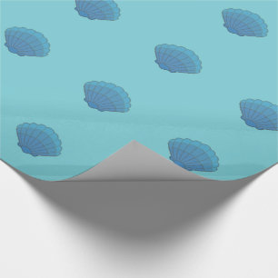 Papel De Regalo Mosaico de Concha Marina Azul
