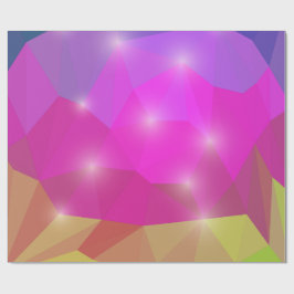 Papel De Regalo Mosaico de Cristal Geométrico Abstracto en Rosa