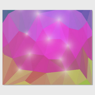 Papel De Regalo Mosaico de Cristal Geométrico Abstracto en Rosa