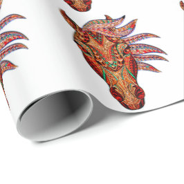 Papel De Regalo Mosaico de joyas de caballo colorido cowgirl eques