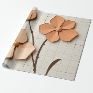 Papel De Regalo Mosaico de Pétalo de Melocotón Moderno