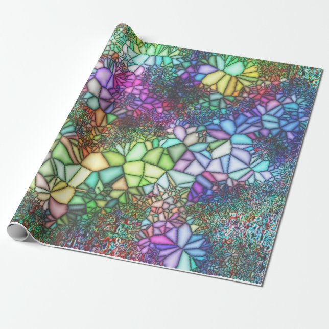 Papel De Regalo Mosaico de Vidrio Teñido (Desenrollado)