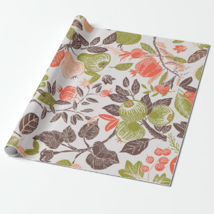 Papel De Regalo Mosaico decenal de frutas de otoño