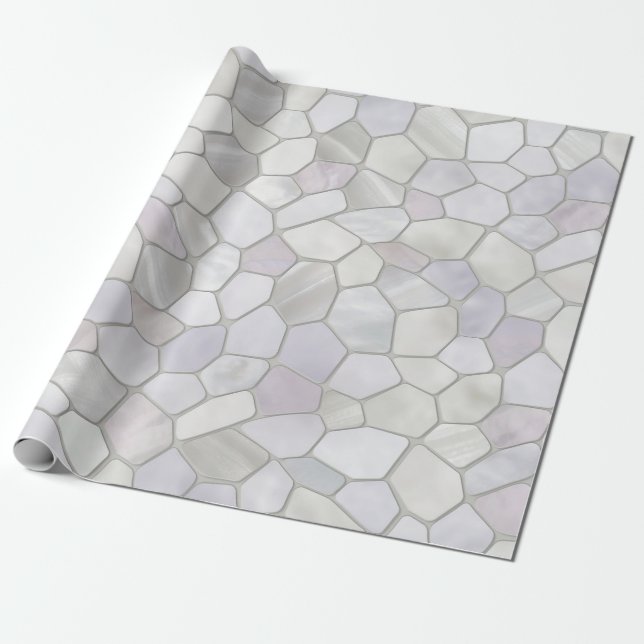 Papel De Regalo Mosaico Gray Platinum (Desenrollado)