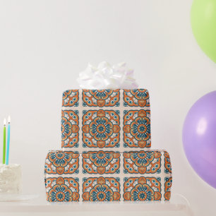 Papel De Regalo mosaico naranja andaluz-marroquí