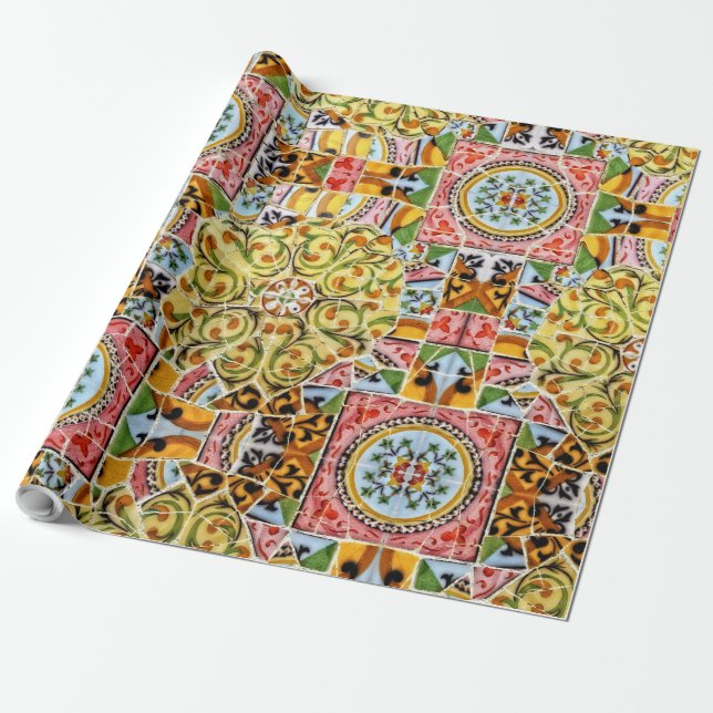 Papel De Regalo Mosaicos de la Guela del Parque (Desenrollado)