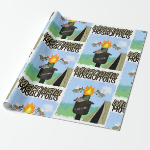 Papel De Regalo Mosquitos de Wisconsin Dibujo Animado - Camping po