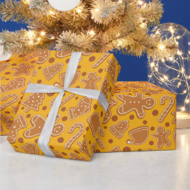 Papel De Regalo Mostaza Amarilla Oscura de Gingerbread Holiday pic