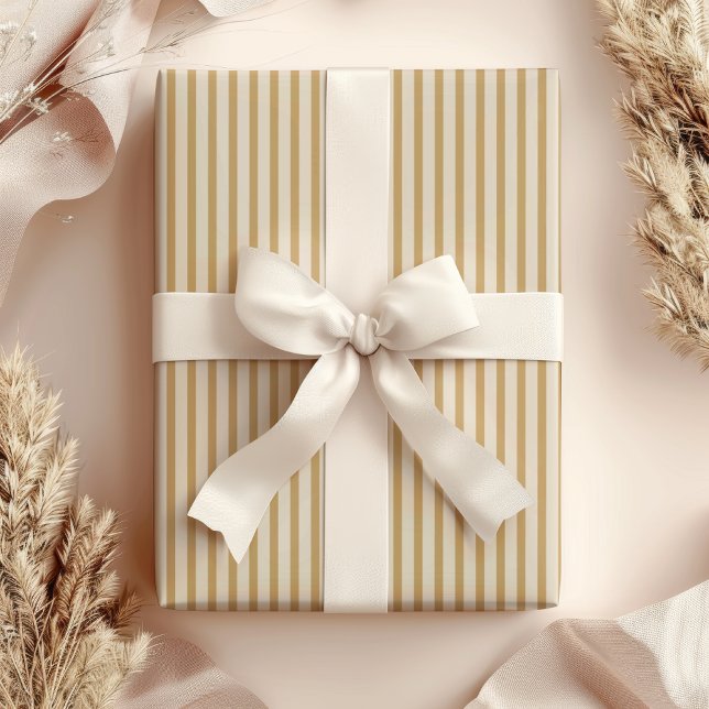 Papel De Regalo Mostaza/rosa claro/beige Striped Elegante (Subido por el creador)