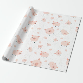 Papel De Regalo Motif cochons- fond blanc