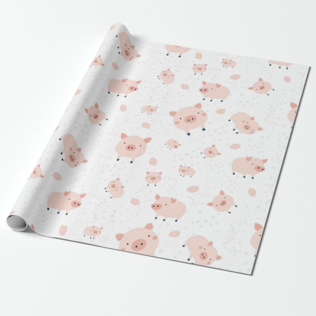 Papel De Regalo Motif cochons- fond blanc (Desenrollado)