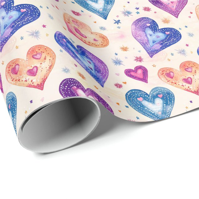 Papel De Regalo motif coeurs (Esquina del rollo)