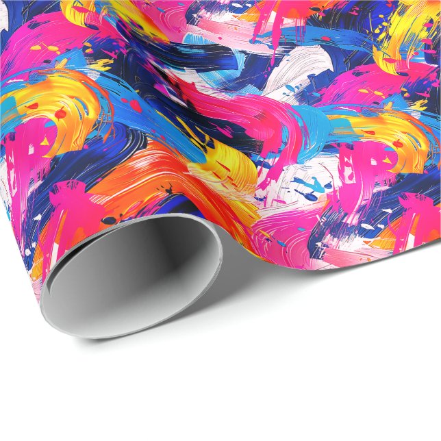 Papel De Regalo motif coups de pinceaux (Esquina del rollo)