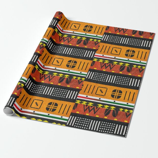 Papel De Regalo Motif tribal afrocéntrico (Desenrollado)