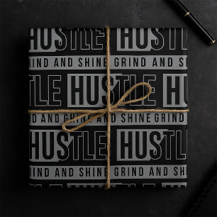 Papel De Regalo Motivación de Hustle Grind y Shine