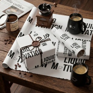 Papel De Regalo Motivación Líquida Adicto a la Cafeína Moderna 