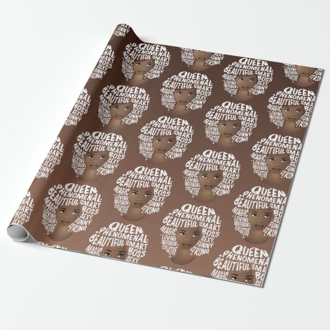 Papel De Regalo Motivadoras mujeres negras, belleza natural del ca (Desenrollado)