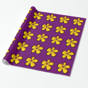 Papel De Regalo motivo de flor amarilla