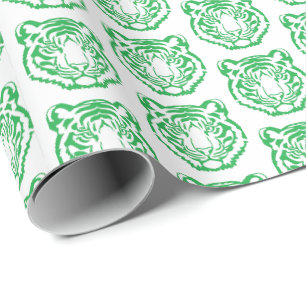 Papel De Regalo Motivo de mascota de tigre verde Graduación escola