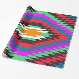 Papel De Regalo motivo del traje étnico tradicional nativo america