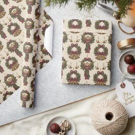 Papel De Regalo Motivos Navideños Victorianos Clásicos Festivos