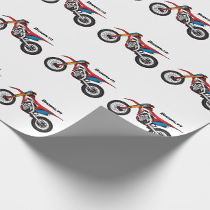 Papel De Regalo Moto de moto de tierra roja